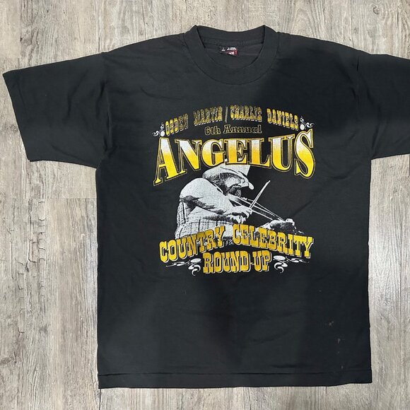 Vintage 1996 Charlie Daniels Angelus Country Celebrity Round-Up T-Shirt - Large - Picture 2 of 9